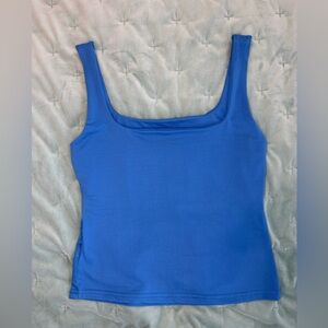 Vibrant electric Blue square neck Tank Top size M